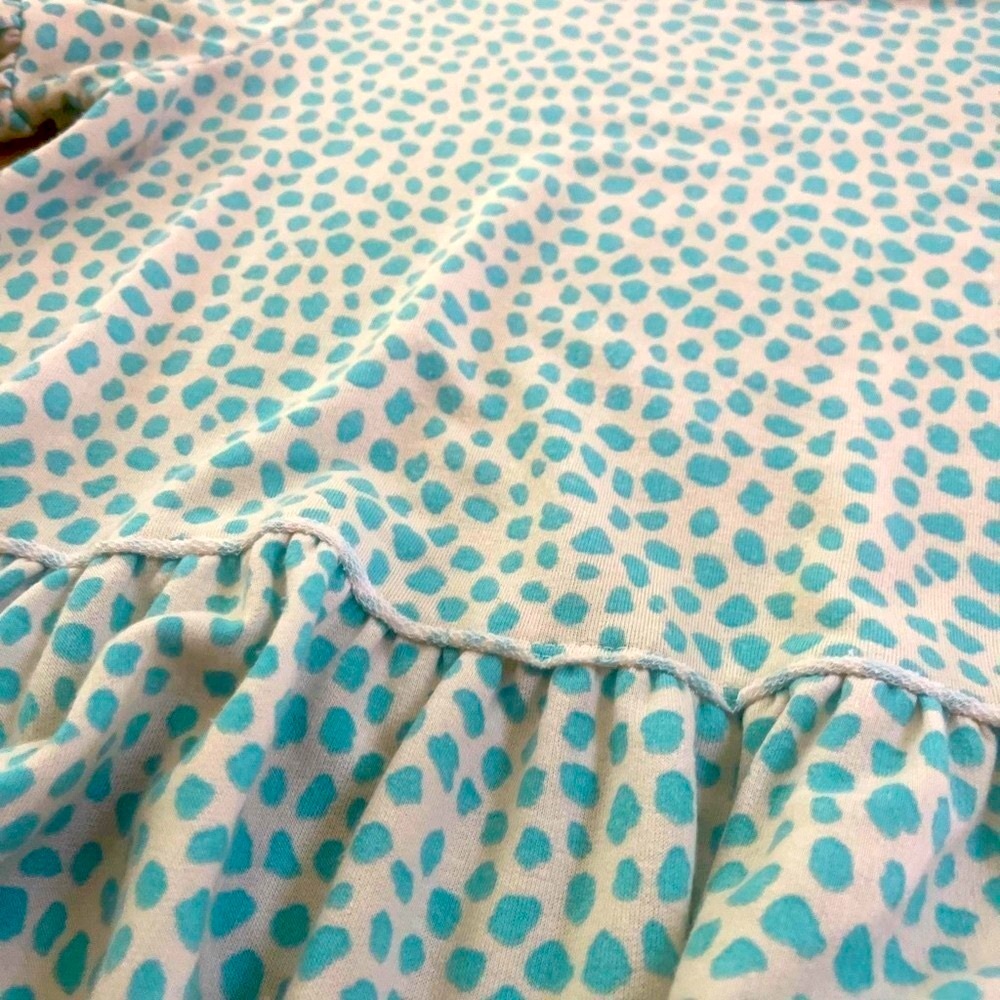 Ces Femme Cheetah Peplum Blouse. Women's Sz-M Teal | White | Soft | Chic| EUC - Picture 2 of 5